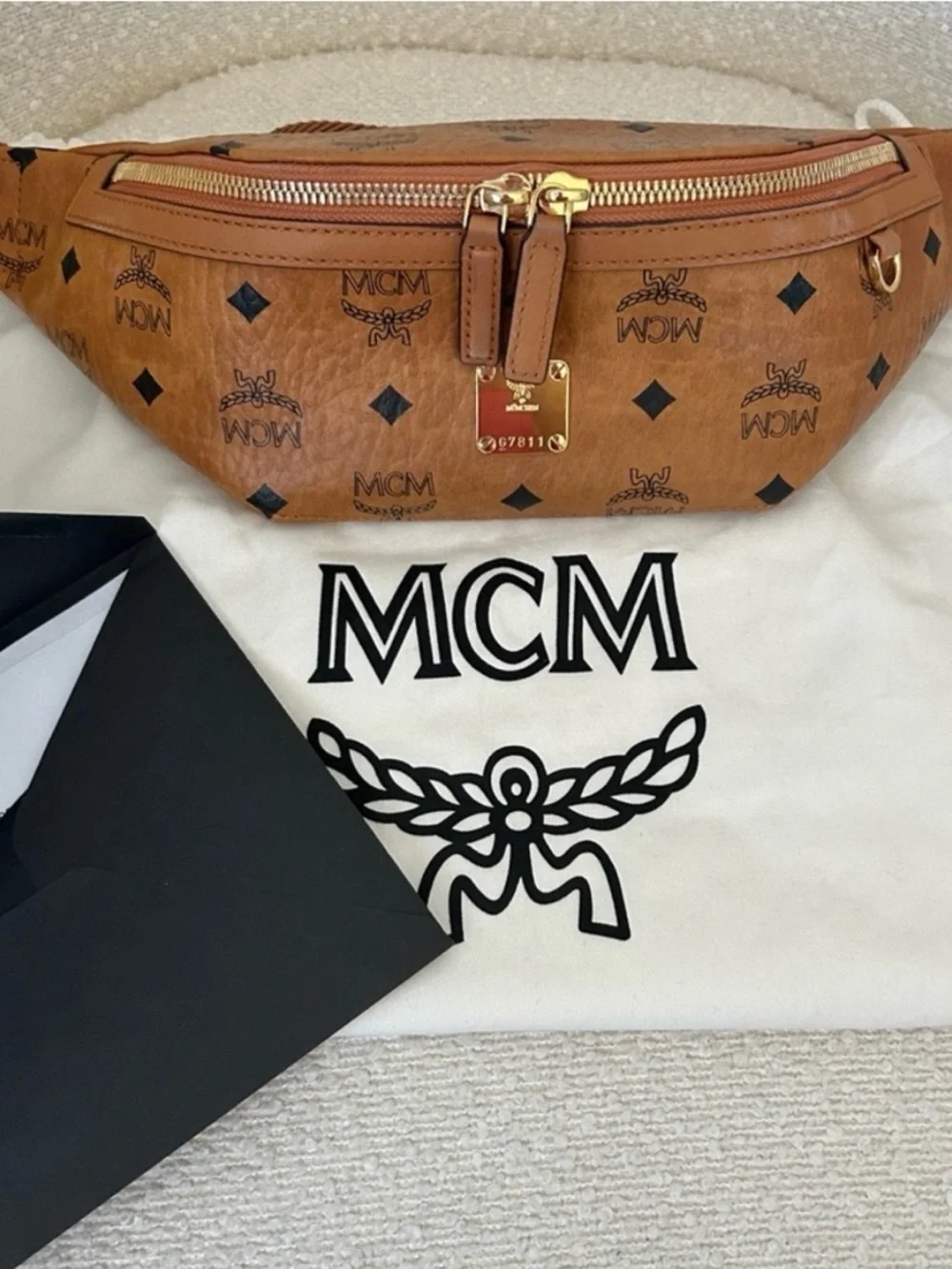 MCM Cognac Visetos Fursten Belt Bag - Picture 1 of 16